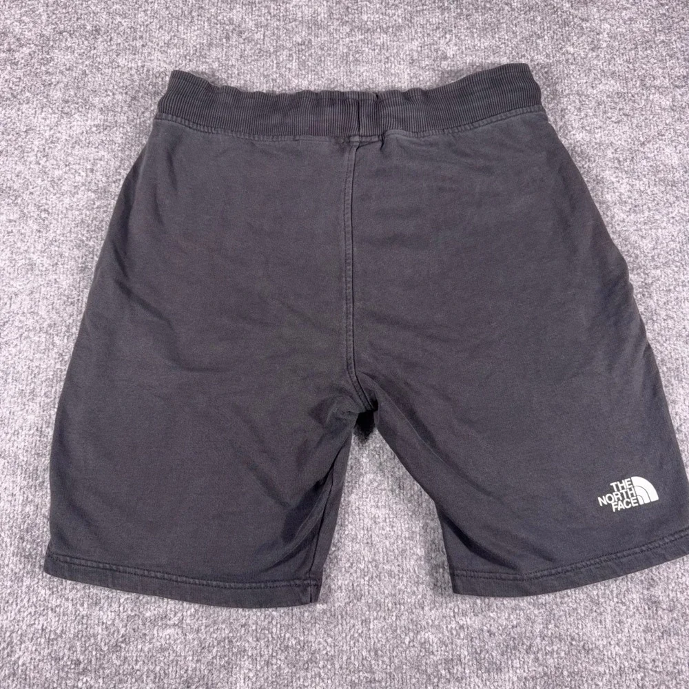 The North Face Mens Distressed Sweat Shorts Black Cotton Drawstring Logo Large